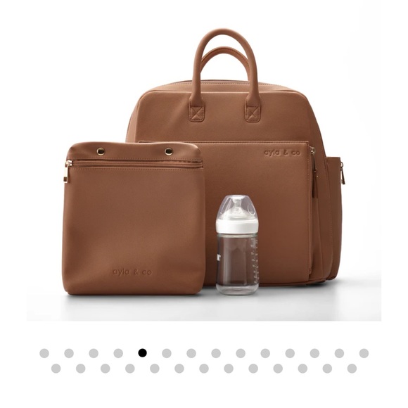 Handbags - Vegan leather diaper bag new with tag color caffe nude brown new